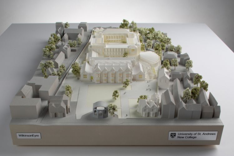 An architect’s model of ‘New College’ from South Street: WilkinsonEyre